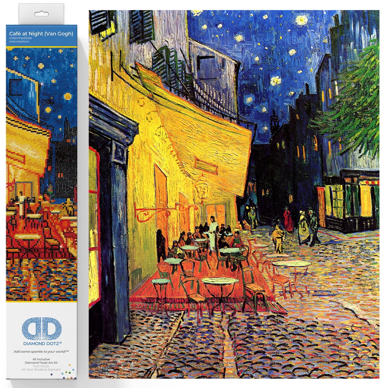 Diamond Dotz Cafe at Night (Van Gogh) Diamond Painting Kits for Adults - Diamond Art Kits a Relaxing Creative Craft Kit with Dotz Gems